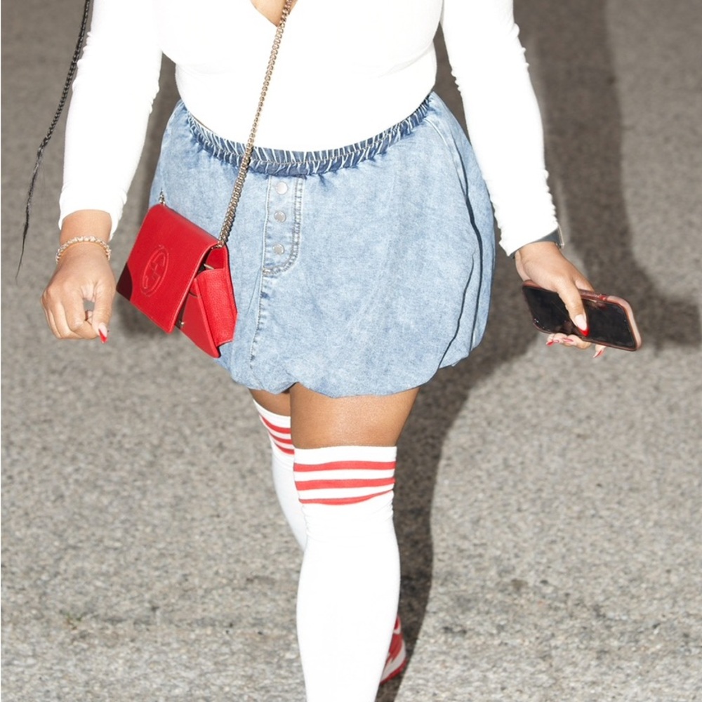 Denim Bubble Skirt